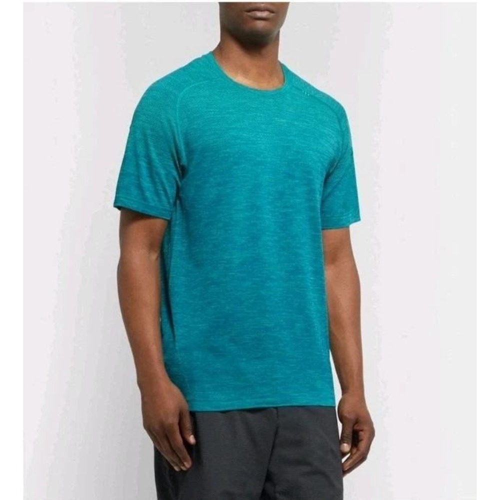 Lululemon Metal Vent Tech Shirt Mens Teal Short Sleeve Running Training Tee Med
